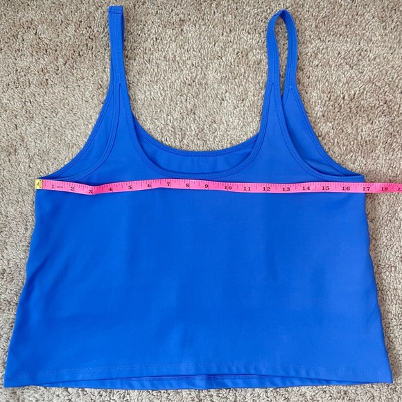 Girlfriend Collective Blue Gemma Scoop Tank Top with Built-In Bra Plus Size XXL - Picture 11 of 15